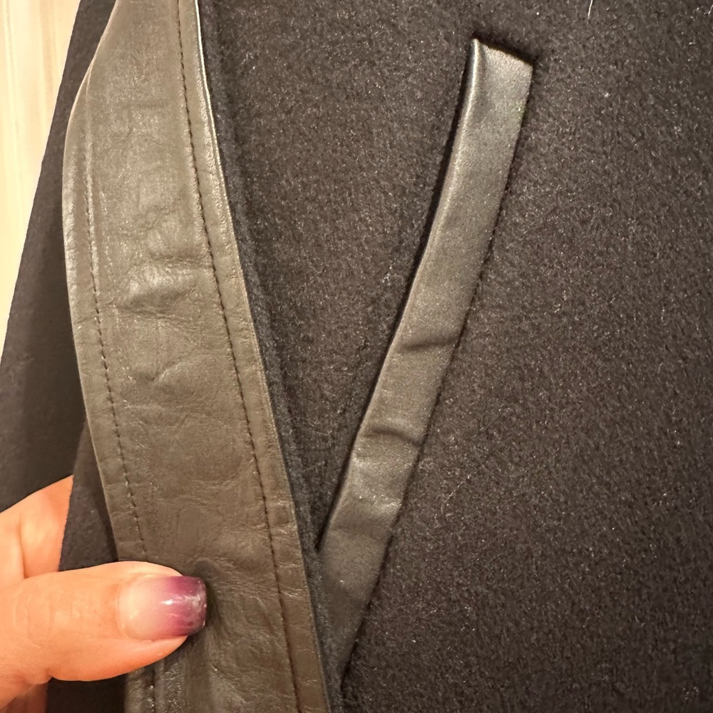 Mackage Women's Shia Black Winter Wool Coat with leather accents VERY NEW - Picture 8 of 14